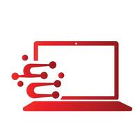 Bold swirl business laptop logo symbol icon ideal for remote desktop service and productivity tool vector