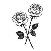 Graceful rose flower set SVG silhouette for botanical wall art and home decoration vector