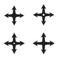 Geometric directional arrow icon silhouettes for UX UI and graphic templates vector