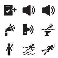 Tech sound tec signal icons divers collection silhouette for modern soundwave logo identity vector