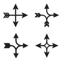 Flexible directional arrow icons in silhouette for branding and UI kits vector