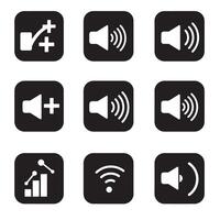 Audio sound tec signal icons divers collection silhouette perfect for music interface layout vector