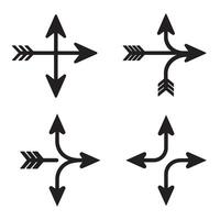 Assorted directional arrow icons in silhouette for information and tech design vector