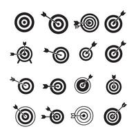 Shooting aim icon collection in flat silhouette for action game or military use vector
