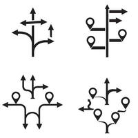 Simple directional icon silhouette bundle for website flow and digital interface use vector