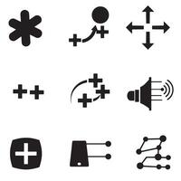 Gradient tec signal icons divers collection silhouette perfect for waveform software identity vector
