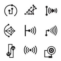 Stylish tec signal icons divers collection silhouette for sound control and branding element vector