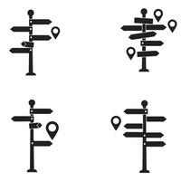 Directional icon set silhouette with arrowhead symbols for functional tech graphics vector