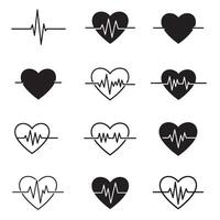 Silhouette ECG lines for use in hospital website and health visuals vector