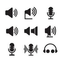 Minimal sound tec signal icons divers collection silhouette for smart media brand symbol use vector