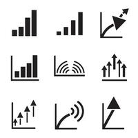 Graphic tec signal icons divers collection silhouette for tone control and frequency logo use vector