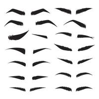 Eyebrow silhouette bundle featuring bold and stylish brow shape icon illustrations vector