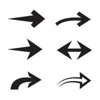 Navigation hand pointer and arrow symbol icons in bold line art silhouette collection vector
