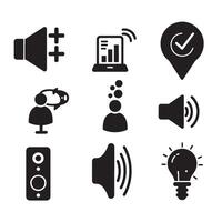 Abstract sound tec signal icons divers collection silhouette for equalizer branding elements vector