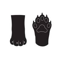 Simple cat foot and paw print silhouette collection for soft and calm design vector