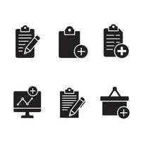 Monochrome variation icons collection silhouette bundle for branding illustrations and design vector
