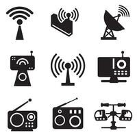 Network wireless signal wifi sound and antenna graphic bundle for mobile and app layout vector