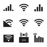 Wireless signal icons divers collection silhouette for high quality web and device branding vector