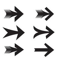Direction arrow icon set silhouette for clean user interface and web templates vector