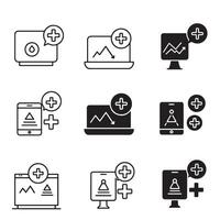 Black variation icons collection silhouette bundle for layout presentation and web use vector