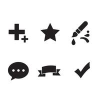 Functional variation icons collection silhouette bundle for product interface and layout kit vector