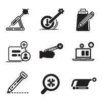 Minimal variation icons collection silhouette bundle perfect for UI design and graphic kits vector