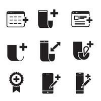 Modern variation icons collection silhouette bundle for smart branding and digital identity vector