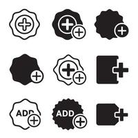 Variation icons collection silhouette bundle with modern layout for apps branding and web vector