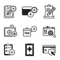 Simple variation icons collection silhouette bundle for app tools and software interface use vector