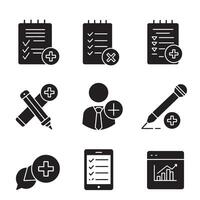 Line art variation icons collection silhouette bundle for tech illustrations and web layouts vector