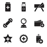 Tech variation icons collection silhouette bundle perfect for media design and web branding vector