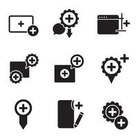 Flat variation icons collection silhouette bundle ideal for modern web and app development vector