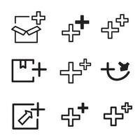 Elegant variation icons collection silhouette bundle perfect for minimal and flat design use vector