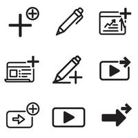 Clean variation icons collection silhouette bundle for simplified user app and site elements vector
