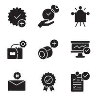 Neat variation icons collection silhouette bundle for desktop icons dashboard and branding vector