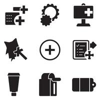 Grid variation icons collection silhouette bundle with tech layout for developers and brands vector