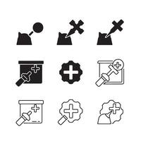 Variation icons collection silhouette bundle with unique layout for system dashboard icons vector