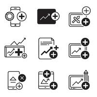 Abstract variation icons collection silhouette bundle for clean design elements and UI vector