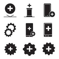 Professional grade variation icons collection silhouette bundle for brand toolkit design vector