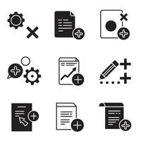Stylish variation icons collection silhouette bundle for user interface and system layout vector