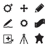 UX variation icons collection silhouette bundle used in software app and mobile platforms vector