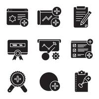 Crisp variation icons collection silhouette bundle perfect for logo web and digital product vector
