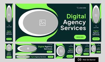 Best digital agency web bundle banner design for social media post, digital marketing agency web set banner design, fully customizable eps 10 file format vector