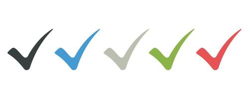 Colored set of check marks on isolated background.Collection of ticks on isolated background. vector