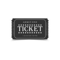Ticket coupon template isolated on white background. Event ticket, front view vector