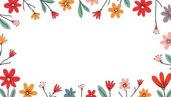 Colorful floral border design creating a cheerful atmosphere for creative projects or celebrations in spring vector