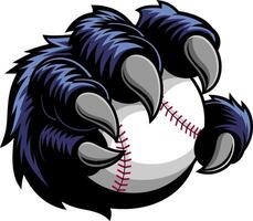 Gorilla Claw Grabbing Baseball With Sharp Nails And Strength vector