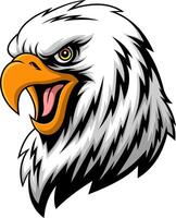Aggressive Eagle Expression With Open Beak And Piercing Eyes vector