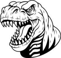 Fierce T Rex Face Screaming Loudly With Aggressive Expression vector