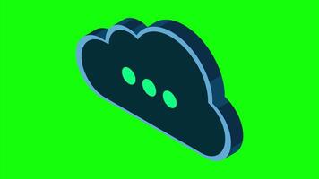 Isometric cloud database animation. Cloud computing and file cloud storage. Modern technology. Motion graphic. 4K animated in isometric style. video